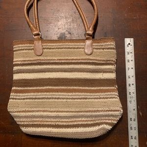 Brown striped purse